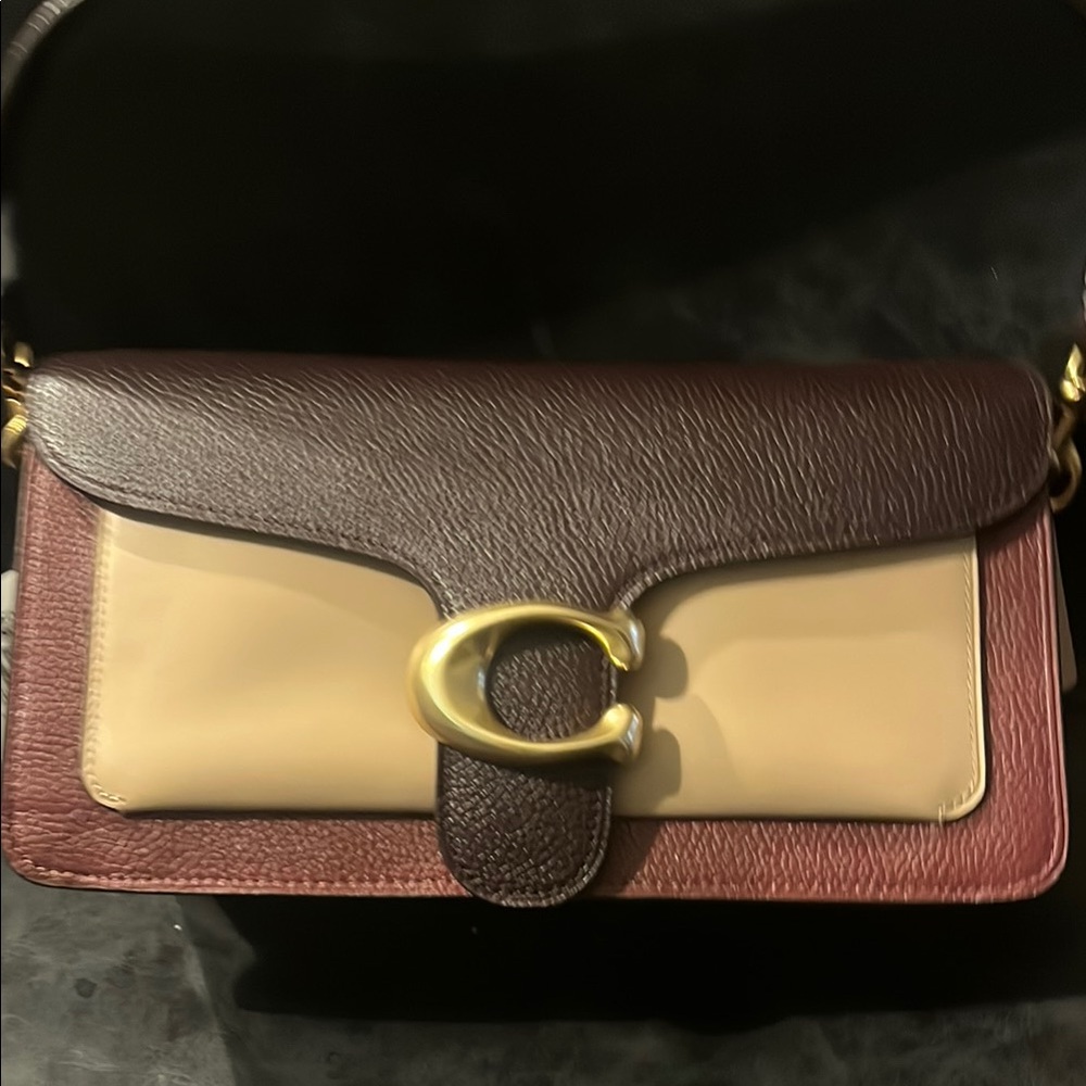 Coach Tabby 26 Brown and Cream Leather Shoulder Bag